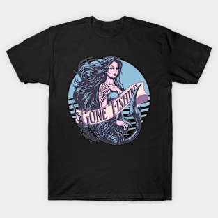 Gone Fishing Mermaid Sunset T-Shirt